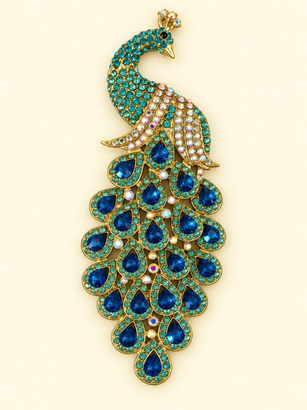 Rhinestone Peacock Piece for Jewelry Making,